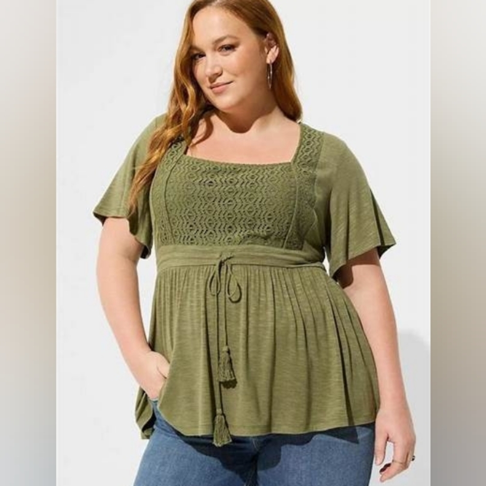 Knit Square Neck Baby Doll Top torrid